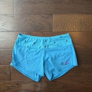 Oiselle Size 6 Athletic Running Shorts "another Mother Runner" Bold Blue Lined
